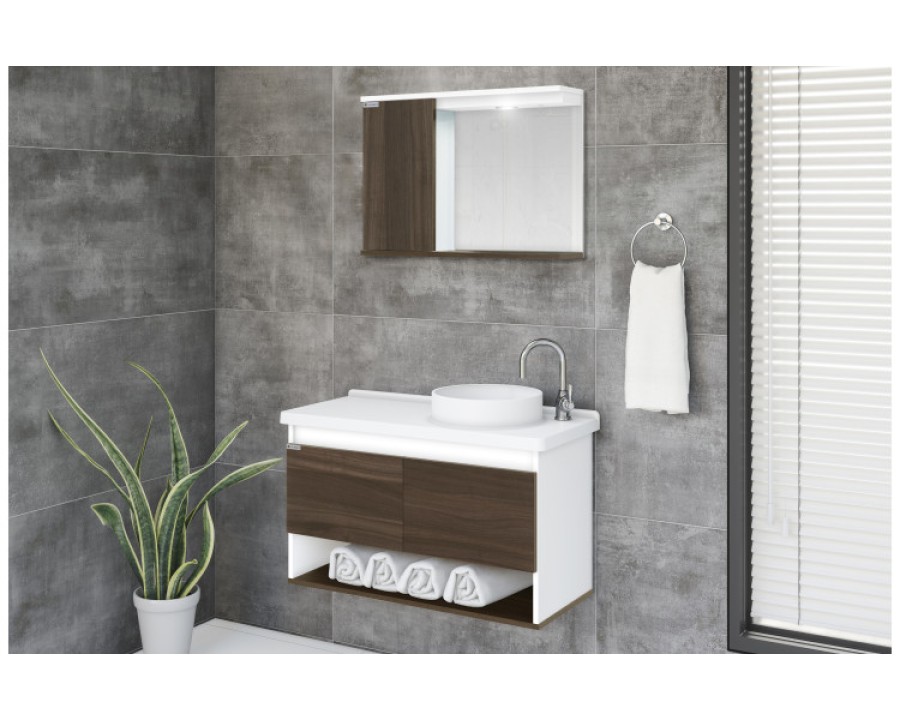 Kit A.J.Rorato Bergamo susp.2 portas 83,5cm+pia+esp.ct 03-ct 578540