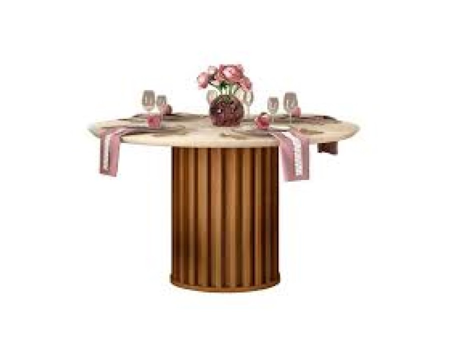 Mesa dj viena tampo chanf.redondo mad/vd 1360x1360x30 carvalho nobre/off white 20633.196