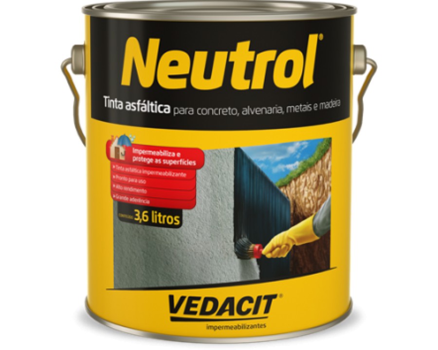 Neutrol vedacit tinta asfaltica impermeabilizante 3,6 litro